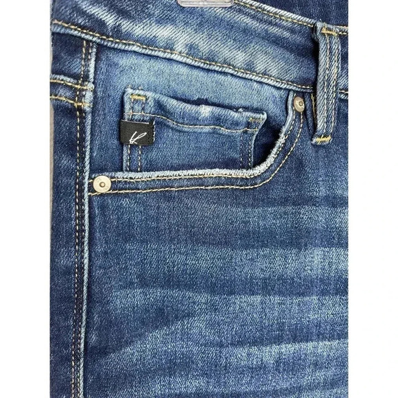 KanCan Quinn Mid Rise Ankle Flare Jeans Raw/Split/Frayed hem size 29 - Picture 3 of 11